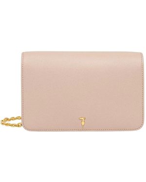 Trussardi Schoudertas Met Kettingband En Graafeffect - Naturel