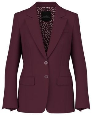 Marc Cain Jassen ,Paars ,Leer Lange Blazer