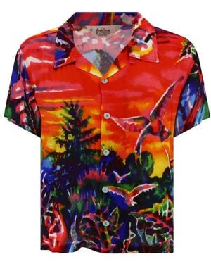 Brain Dead Short Sleeve Shirts - Red