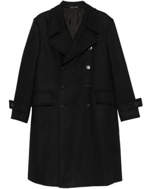 Caruso Double-Breasted Coats - Black