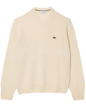 Lacoste Round-Neck Knitwear - Natural