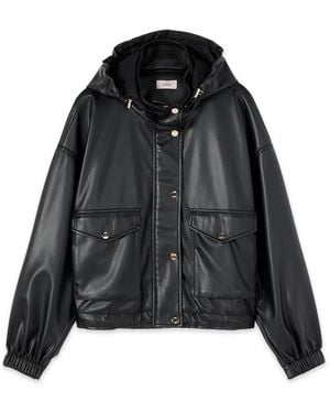 Oltre Jacke Mit Kapuze Und Taschen - Schwarz