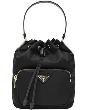 Prada Tassen ,Zwart ,Leer Duet Bucket Bag