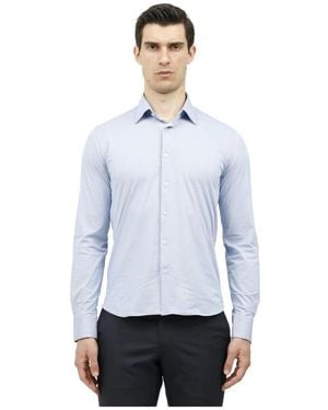 Rrd Jacquard Oxford Hemd Micro-Muster Stoff - Blau