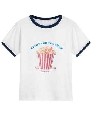 Fiorucci Popcorn Print T-Shirt - Weiß