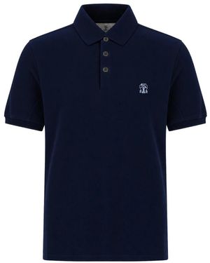 Brunello Cucinelli Tops ,Blauw ,Polo