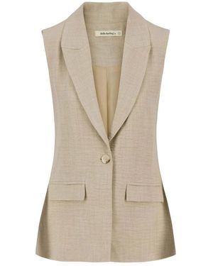 Zusss Lang Gilet Met Stretch - Naturel