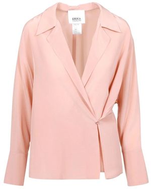 Erika Cavallini Semi Couture Poederroze Zijden Blouse Noemi