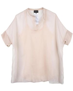 Giorgio Armani Overhemden ,Blouse Met Top - Roze