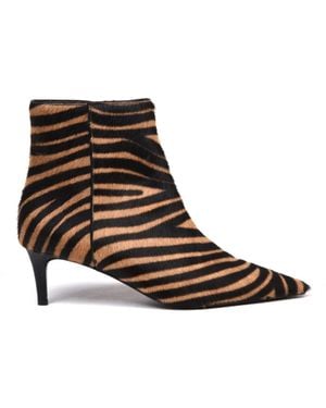 Baldinini Zebra-Print Kalbsleder Stiefelette - Braun