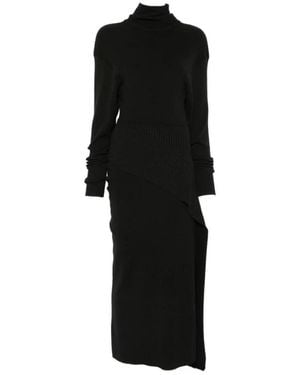 Lanvin Safety-Pin Roll-Neck Jurk - Zwart
