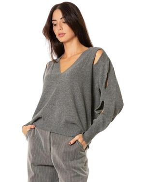 Jijil V-Neck Knitwear - Grigio