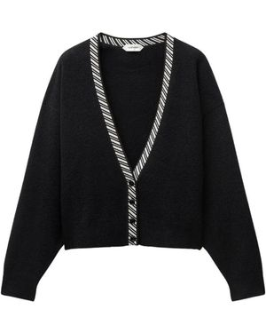 Versace Terry-Knit Katoenen V-Hals Vest - Zwart