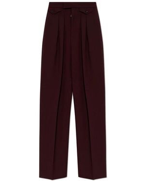 Chloé Broeken ,Rood ,Katoen High-Rise Geplooide Broek - Paars