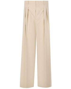 Bottega Veneta High Waisted Loose Pants - Natur