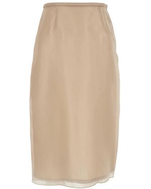 Plain Midi Skirts - Neutre