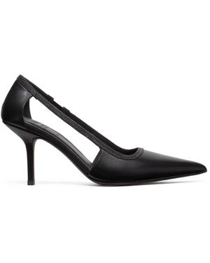 Brunello Cucinelli Nappa Leather Monili Court Shoes 80 - Black
