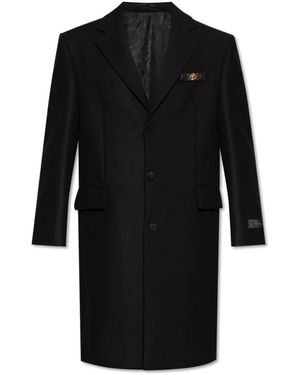 Versace Single-Breasted Coats - Negro