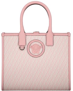Versace La Medusa Small Canvas Tote - Pink