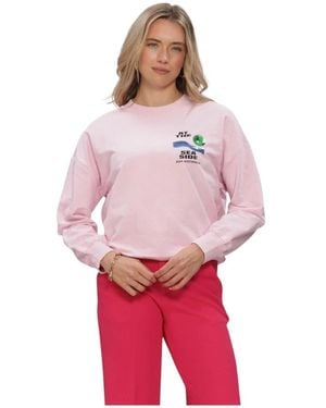 Pom Hoodies & Sweatvesten ,Roze ,Katoen Sweater - Rood