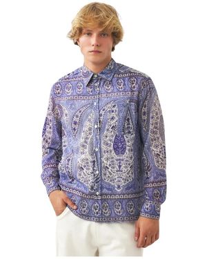 Antik Batik Gedrukte Chemise Tajar - Blauw