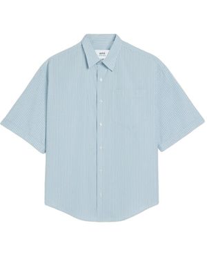 Ami Paris Short Sleeve Shirts - Blue