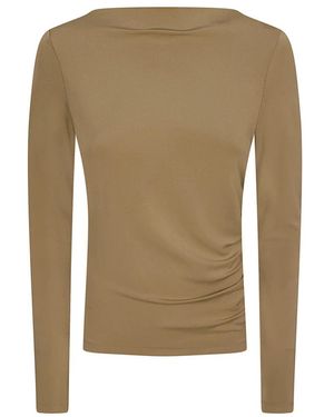 Max Mara Truien & Vesten ,Bruin ,Gebreide Trui Met Boothals