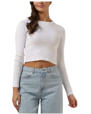 Envii Truien & Vesten ,Wit ,Crop Tee Tops T-Shirts Wit - Grijs