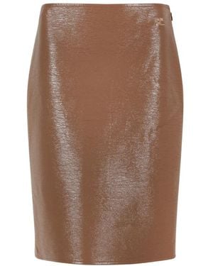 Courreges Rokken ,Bruin ,Bruine Lak Kokerrok