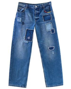 Marc Jacobs Patchwork Rechte Jeans - Blauw