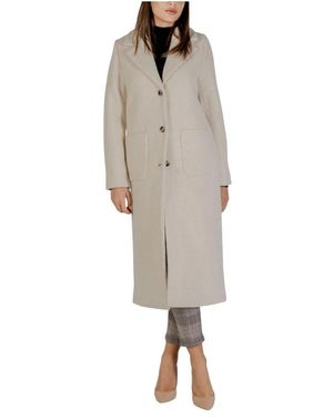 Ichi Jassen ,Wol Knopen Woolmix Jas - Naturel