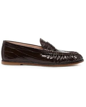 Stuart Weitzman Schoenen ,Bruin ,Leer Krokodillenleren Loafers - Zwart