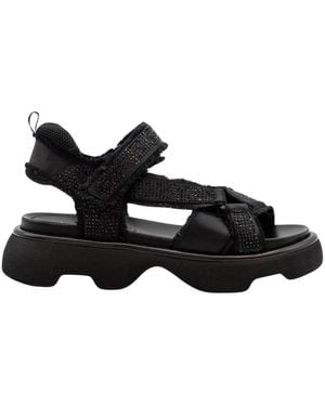 Jeannot Tj522F-Rasonero Platte Sandalen - Zwart