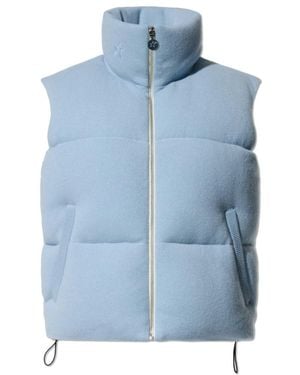 Perfect Moment Jassen ,Blauw ,Wol Gewatteerd Vest Met Opstaande Kraag