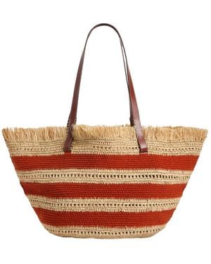 Vanessa Bruno Tassen ,Veelkleurig ,Katoen Raffia En Katoenen Mand - Rood
