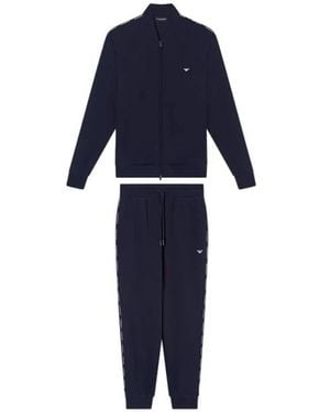 Emporio Armani Fitness ,Blauw ,Tweed Tweedelig Trainingspak