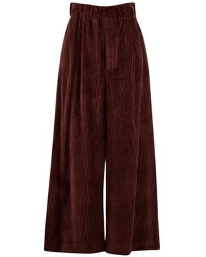 SOLOTRE Wide Trousers - Brown