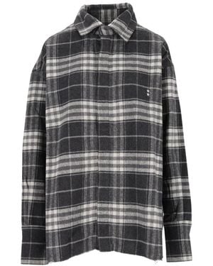 ICON DENIM Katoenen Flanellen Shirt - Zwart