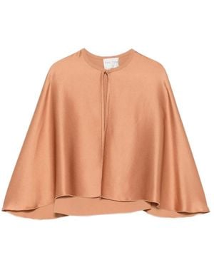 forte_forte Bluse Im Cape-Stil - Natur