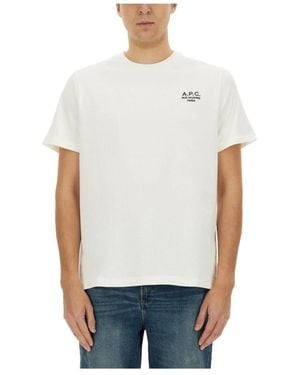 A.P.C. Katoenen Logo T-Shirt - Wit