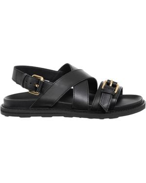 Moschino Flat Sandals - Black