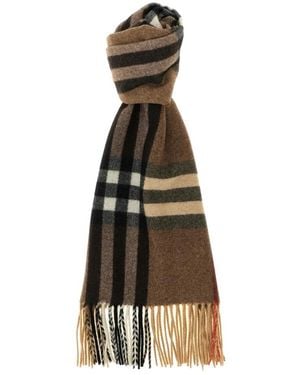 Burberry Check Cashmere Sjaal - Naturel