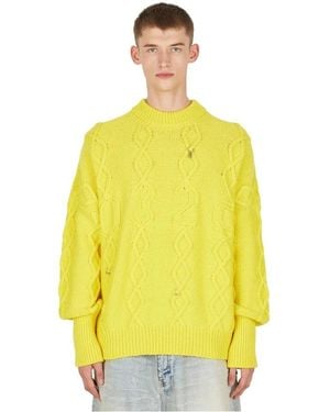 032c Round-Neck Knitwear - Yellow