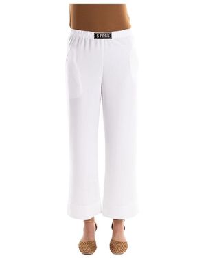 5 PROGRESS Cropped Trousers - Blanc