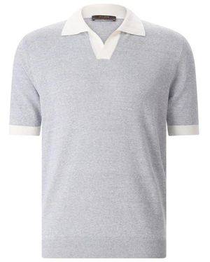 Moorer Tops ,Blauw ,Katoen Jethro Polo Shirt - Grijs