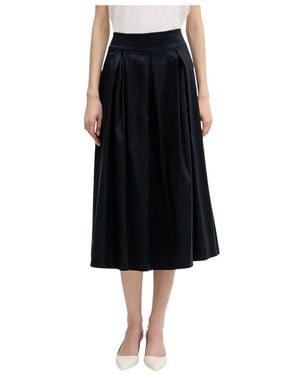 Joseph Ribkoff Rokken ,Blauw ,Polyester Stretch Taffeta Rok Met Plooi - Zwart