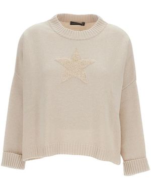 Lorena Antoniazzi Round-Neck Strickwaren - Natur