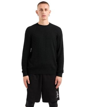 ARMANI EXCHANGE Round-Neck Knitwear - Black