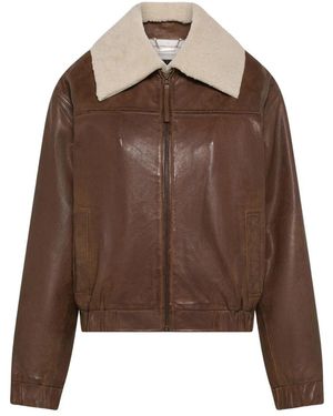 Seventy Jassen ,Bruin ,Leer Aviatore Jacket