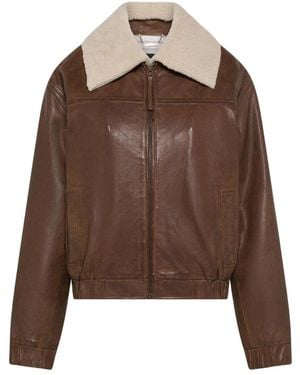 Seventy Jassen ,Bruin ,Leer Aviatore Jacket